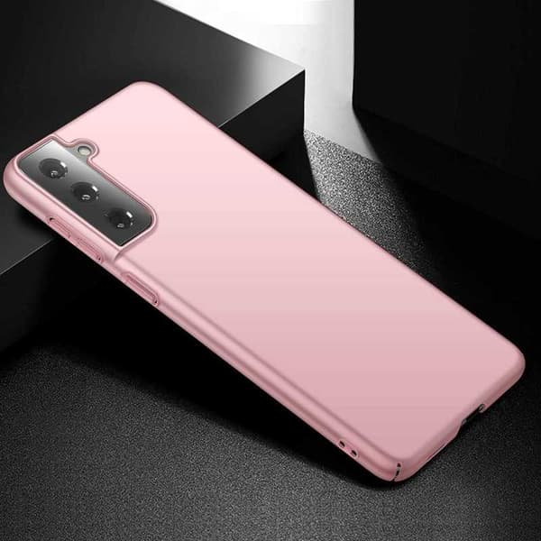 Samsung S21 Plus Ultraohut kumipinnoitettu Cover Basic V2 Pink gold