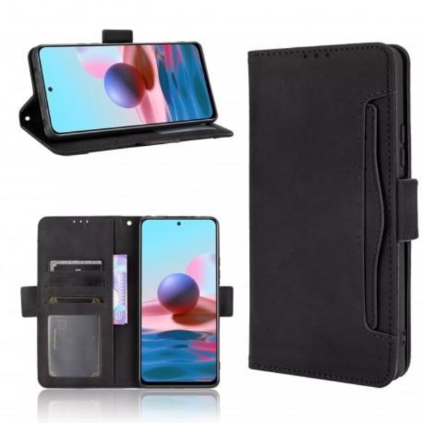 Xiaomi Redmi Note 10 Pro Plånboksfodral PU-Läder 6-FACK Winston® V3 Svart