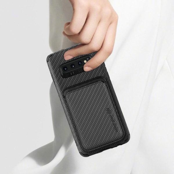 Samsung S10 Stødsikkert etui med magnetkortholder Magsafe RFID Black