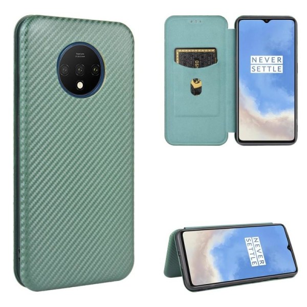 OnePlus 7T Flip Case -korttipaikka CarbonDreams Green Green
