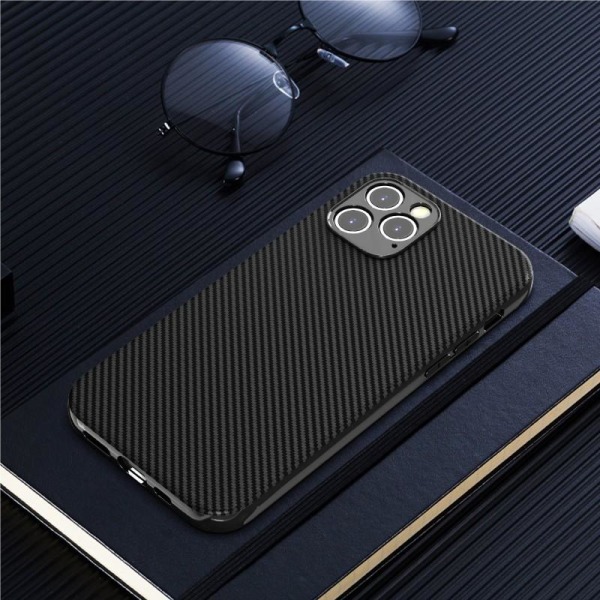 iPhone 12 Pro Max Iskunkestävä FullCarbon V2 -kotelo Black