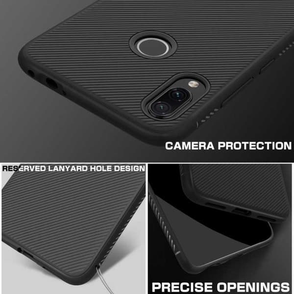 Xiaomi Redmi Note 7 iskunkestävä suojus FullCarbon V3 Black