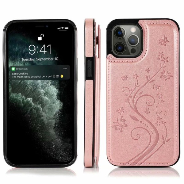 iPhone 12 Pro Max Iskunkestävä kotelo, 3-taskuinen Flippr V2 Pink gold