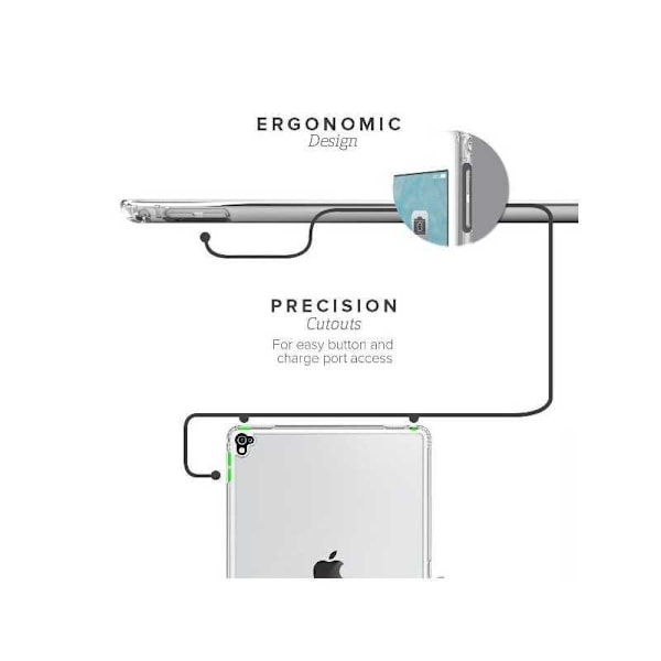 iPad Pro 12.9" 2018 Stötdämpande Premium TPU-Skal Shockr Transparent