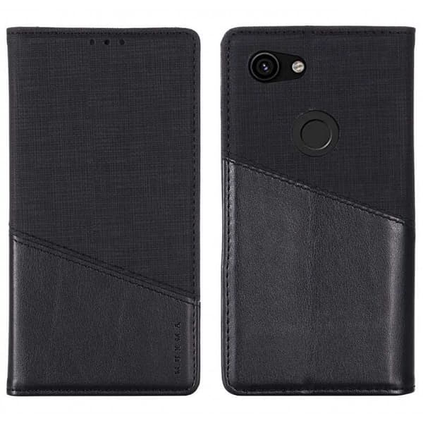 Google Pixel 3a tyylikäs PU-nahkakotelo RFID-estolla Black