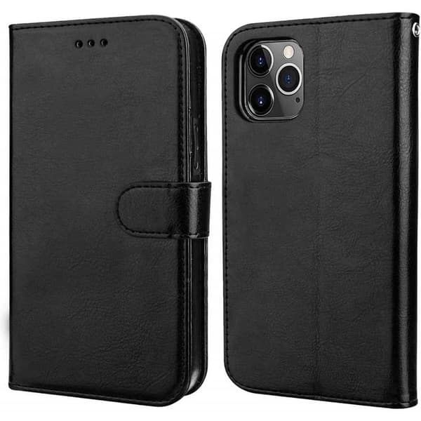 iPhone 12 Mini-lompakkokotelo PU-nahkainen 4-tasku Black