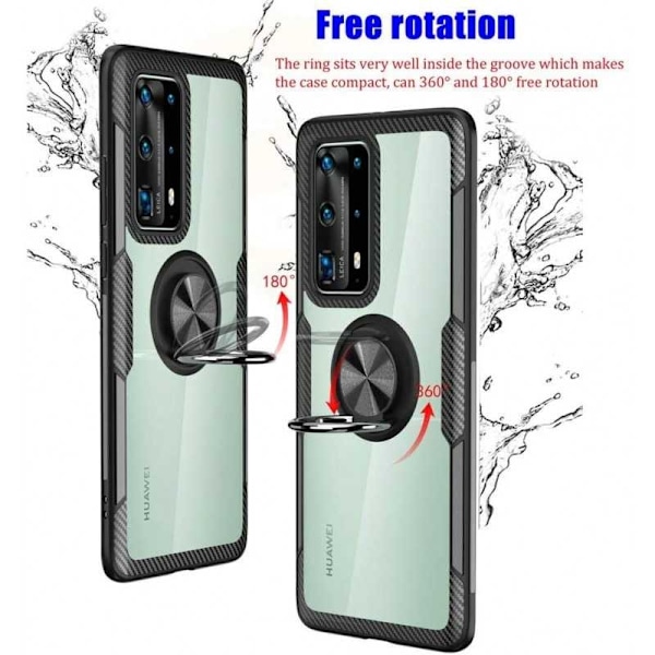 Samsung Galaxy A51 Praktisk stødsikkert cover med ringholder V4 Black