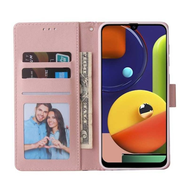 Samsung A50 Trendikäs lompakkokotelo Sparkle 4-FACK Pink