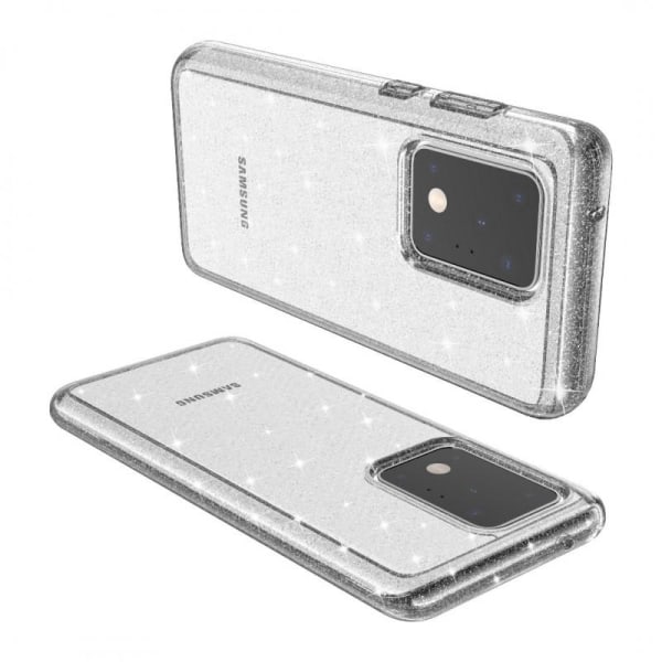 Samsung S20 Ultra stødabsorberende mobilcover Sparkle Silver Silver