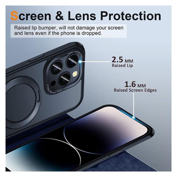 iPhone 14 Pro Støtsikkert Magsafe-deksel med Kickstand Nordcell™ Purple
