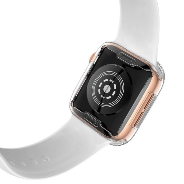 2-PACK Fuld dækning Ultratynd TPU Shell Apple Watch 40 mm væske Transparent