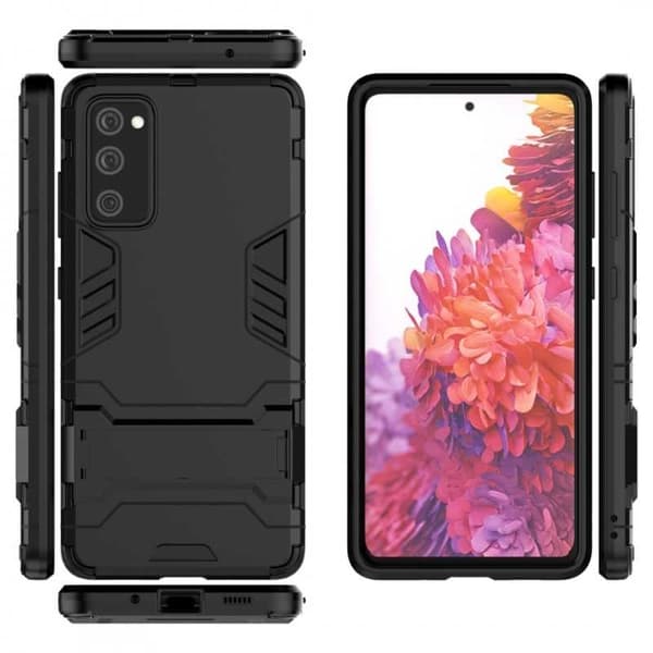 Samsung A41 iskunkestävä kotelo jalustalla ThinArmor Black