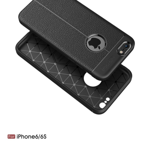 iPhone 6S Plus stødfast og stødabsorberende cover læderbag Black