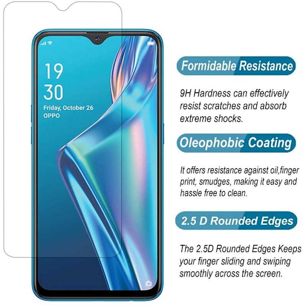 Samsung A12 Härdat glas 0.26mm 2.5D 9H Transparent