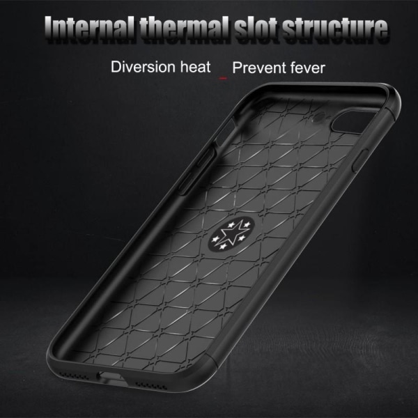 iPhone 7 Plus Käytännöllinen iskunkestävä kotelo sormustelineell Black
