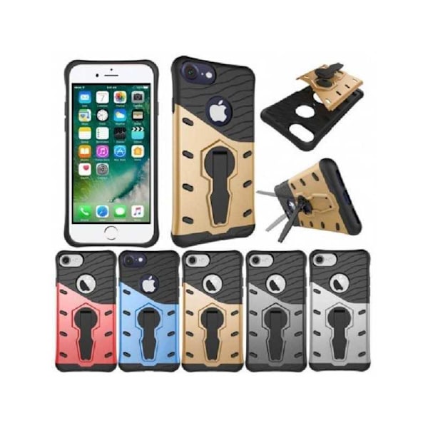iPhone 8 Plus Käytännöllinen iskunkestävä suojus 360°:n tukijalustalla Black