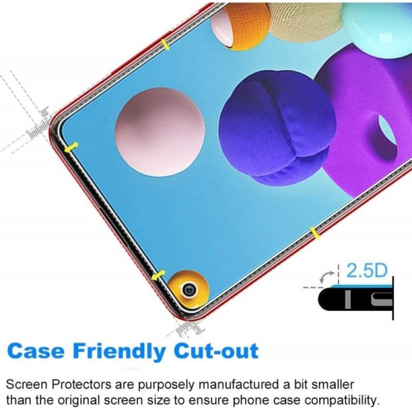 2-PAKKT Samsung A21s herdet glass 0,26mm 2,5D 9H Transparent