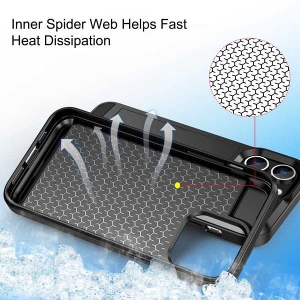 iPhone 14 Pro stødsikkert cover med kortrum Black