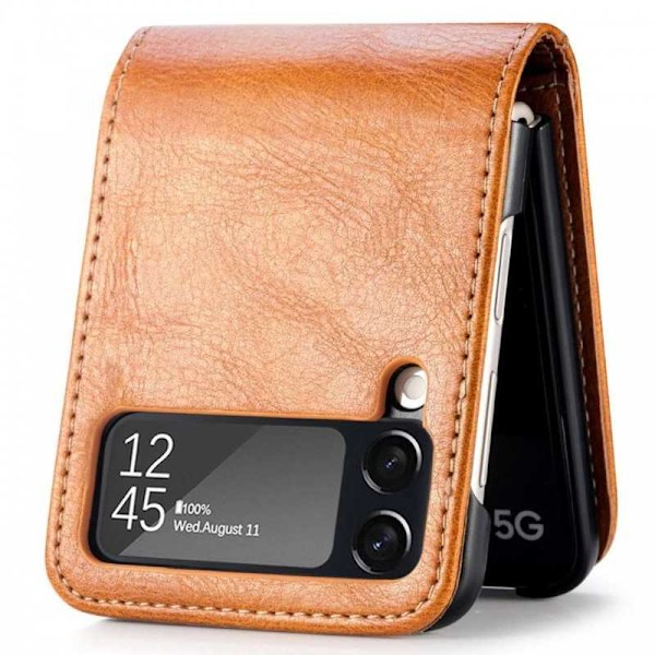 4-FACK Plånboksfodral Samsung Z Flip 4 - Ljusbrun