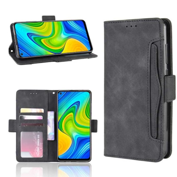Xiaomi Redmi Note 9 Plånboksfodral PU-Läder 6-FACK Winston V3 Svart
