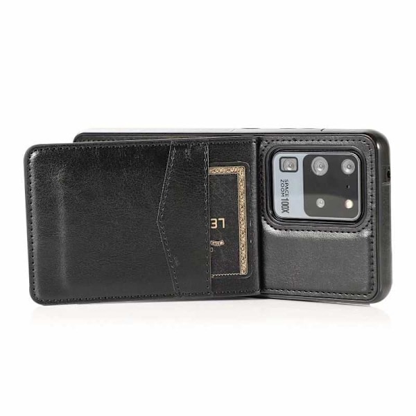 Samsung S20 Ultra Mobilskal Korthållare 5-FACK Retro V3 Svart