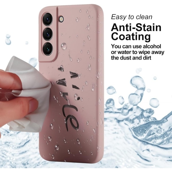 Samsung S22 Gummibelagd Mattrosa Skal Kameraskydd Liquid - Rosa
