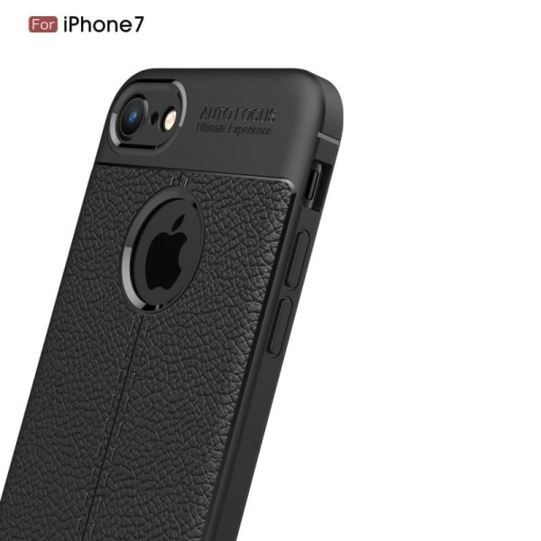 iPhone 7 Eksklusivt støtsikkert og støtdempende deksel LeatherBa Svart
