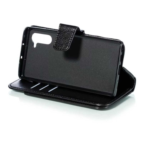 Samsung Note 10 Praktisk tegnebog taske med 12-Fack Array V4 Black