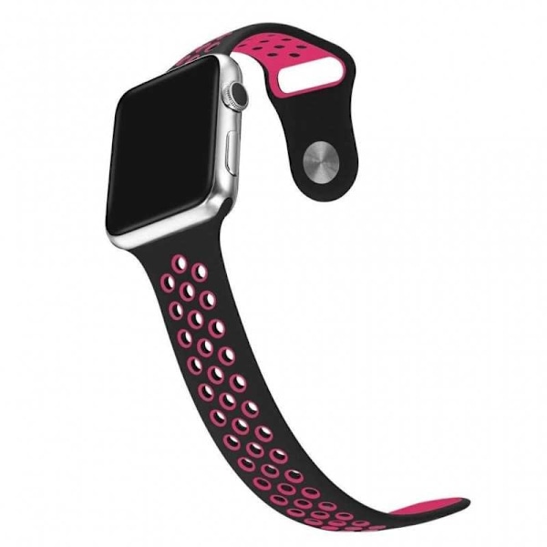 Apple Watch 40 mm tyylikäs urheiluranneke Runnr musta/vaaleanpunainen Pink