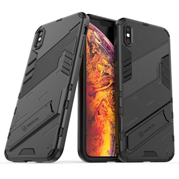 iPhone XS Max iskunkestävä kotelo jalustalla ThinArmor V2 Mörkgrön