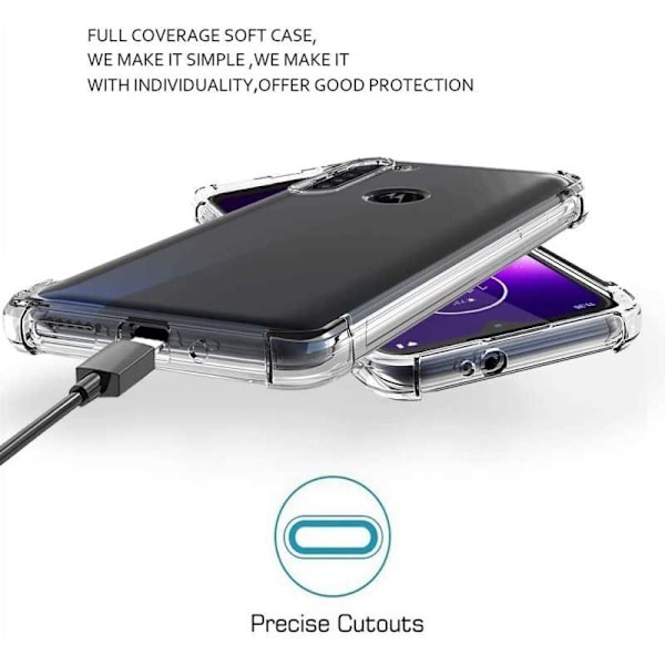 Motorola Moto G8 Power Shock Absorberende Silikone Shell Shockr Transparent