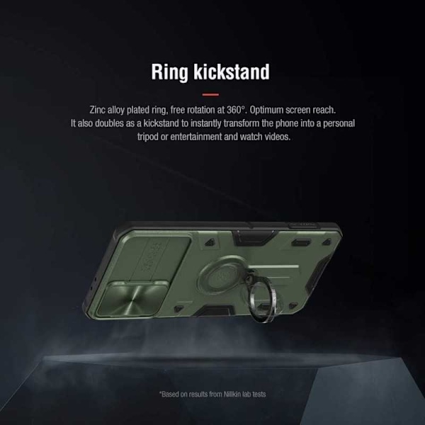 Samsung S21 Plus stødsikkert cover med ringholder Nillkin Sort Black