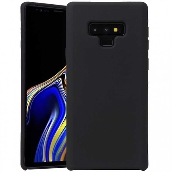 Samsung Note 9 gummibelagt mat sort silikonecover Svart