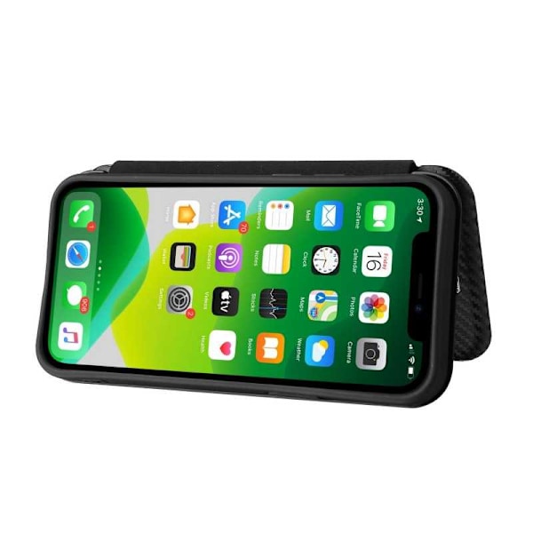 iPhone 13 Mini Flip Case Kortrum CarbonDreams Grön