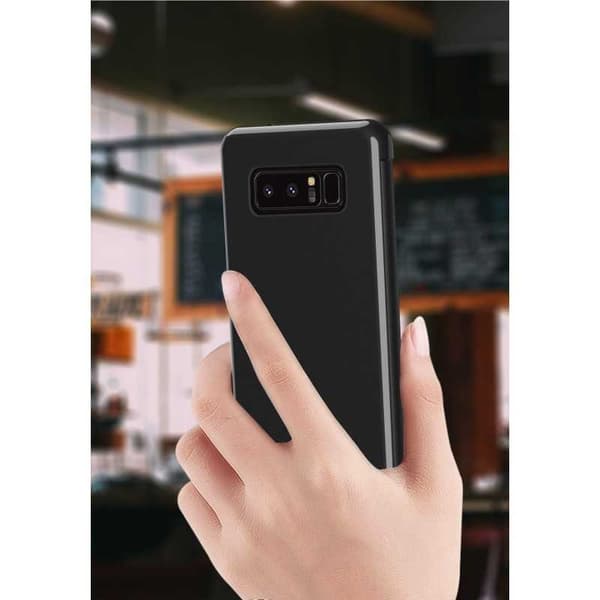 Samsung Note 8 Smart Flip Case Clear View Seisova V3 Rocket Black