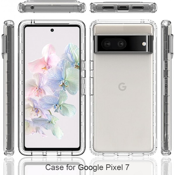 Google Pixel 7a Heltäckande Premium 3D Skal 3in1 ThreeSixty Clear