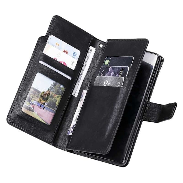 Samsung S21 Ultra Practical Wallet Case med 12-bakke Array V4 Black