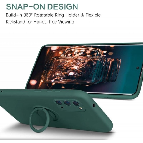 Samsung S20 stødsikkert cover med ringholder CamShield Grön
