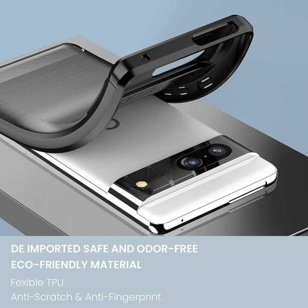 Google Pixel 7a Stöttåligt Skal SlimCarbon Black