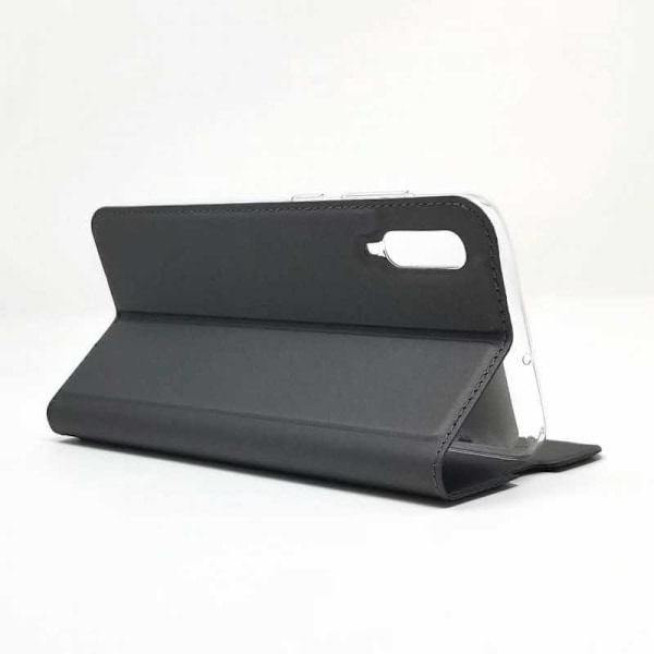 Samsung A70 Flip Case Skin Pro korttilokerolla (SM-A705F/DS) Black