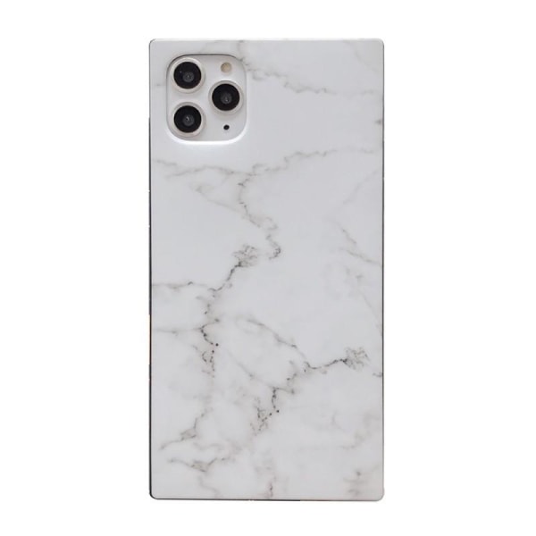 iPhone 12 stilfuld marmor shell firkant Svart