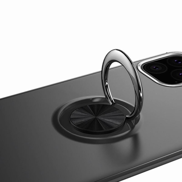 iPhone 12 Mini Käytännöllinen iskunkestävä kotelo sormustelineel Black