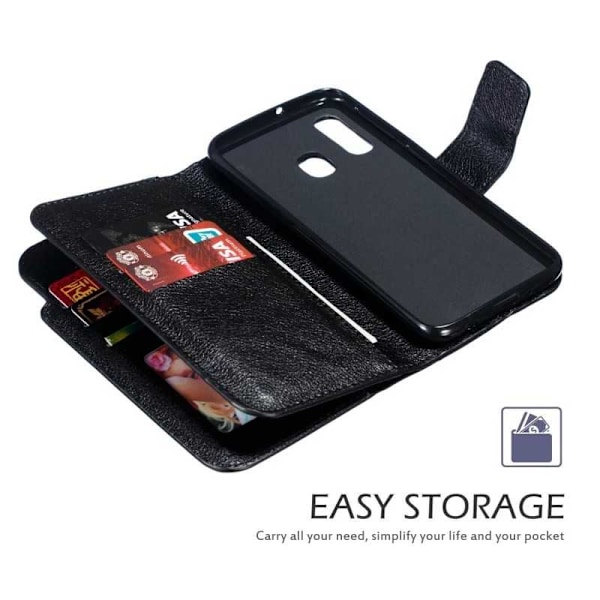 Samsung A40 praktisk pung-etui med 12-bakker Array V4