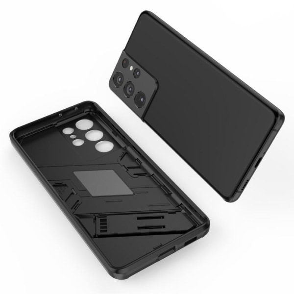 Samsung S21 Ultra Shockproof Case med Kickstand ThinArmor V2 Mörkgrön