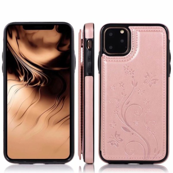 iPhone 11 Pro Max Iskunkestävä kotelo, 3-taskuinen Flippr V2 Pink gold