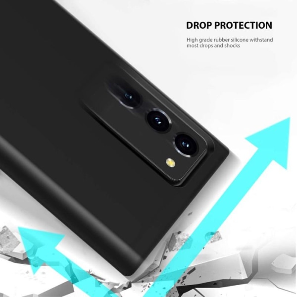 Samsung Note 20 gummibelagt mat sort silikonecover Black