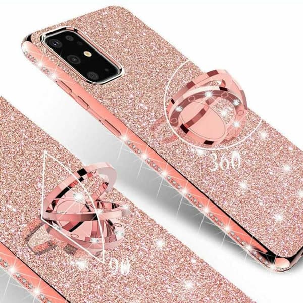 Samsung S20 Iskunvaimentimen suojus sormustelineellä Rosenguld