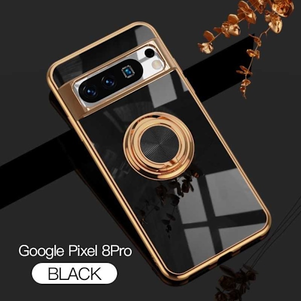 Tyylikäs ja iskunkestävä Google Pixel 8 Pro -kotelo, jossa on Flawless sormusteline Mörkgrön