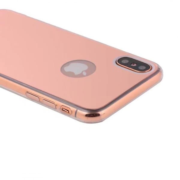 iPhone X Elegant Stötdämpande Spegelskal TPU Rosenguld