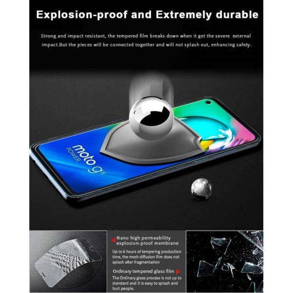 2-PACK Motorola Moto G8 Power Tempered Glass 0,26mm 2,5D 9H Transparent